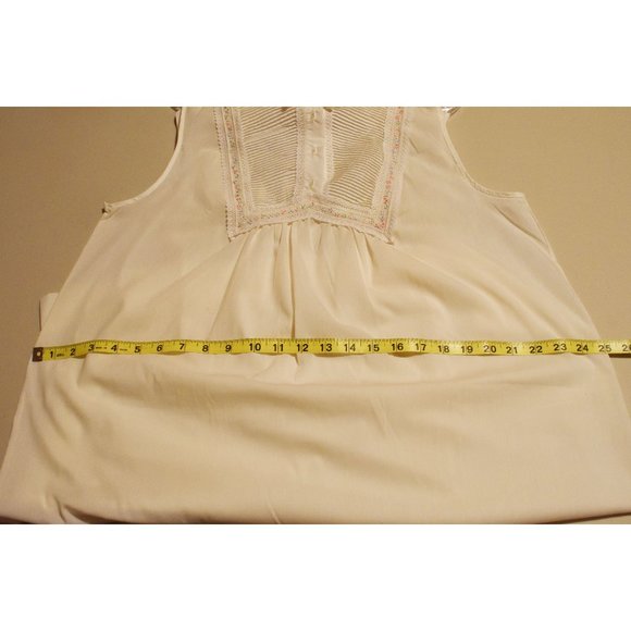 Vintage Barbizon June Sleeveless Lace Embroidered Semi-Sheer White Nightgown - Picture 6 of 9
